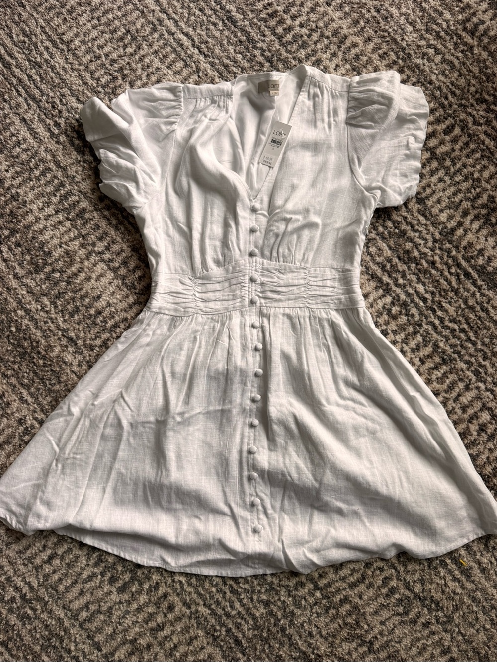 LOFT White Sleeveless V-Neck Dress